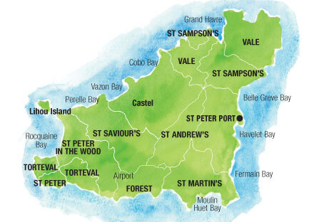 Guernsey Regions Map